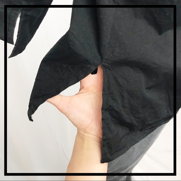 GEMILLI Black, Collared Blouse 3/4 Sleeve Size M - Picture 6 of 7